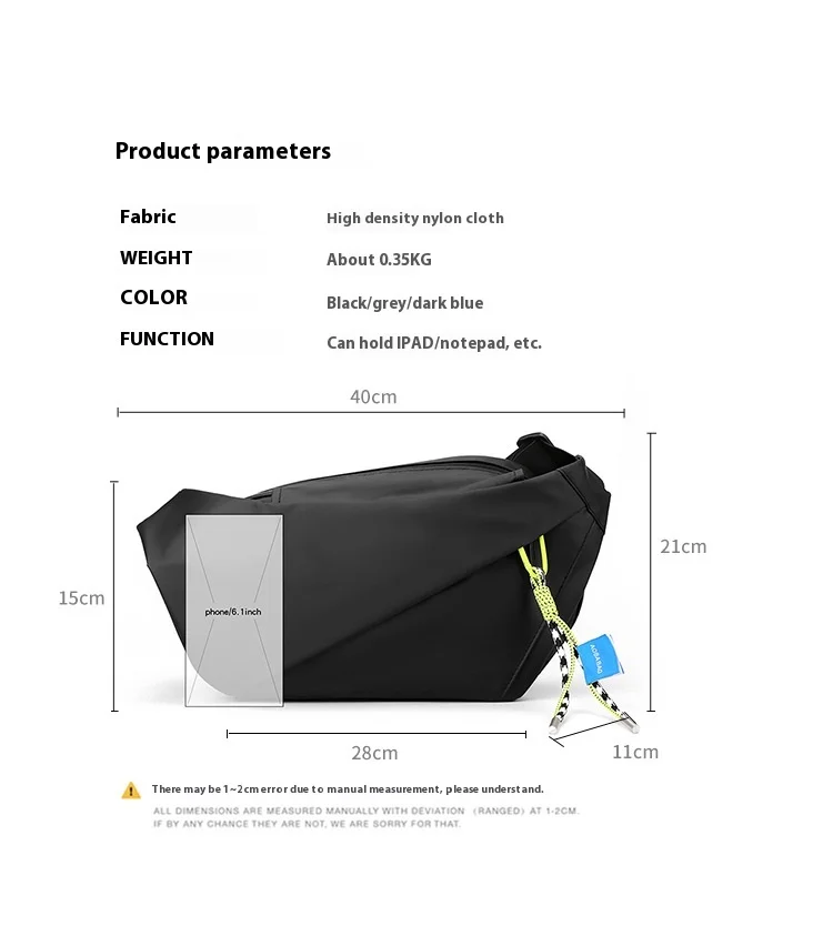 New Popular Boys Breast Bag Casual Sports Messenger Bag Fashion Street Trend Shoulder Men's Bag