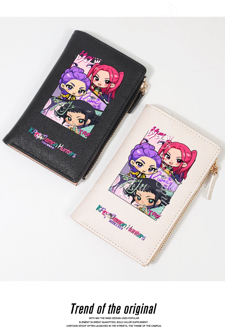 

KPop Demon Hunters Movie Zoey Rumi Mira Illustrated Coin Purse Card Holder With Card Slot Two Style Cosplay Costume Anime Single