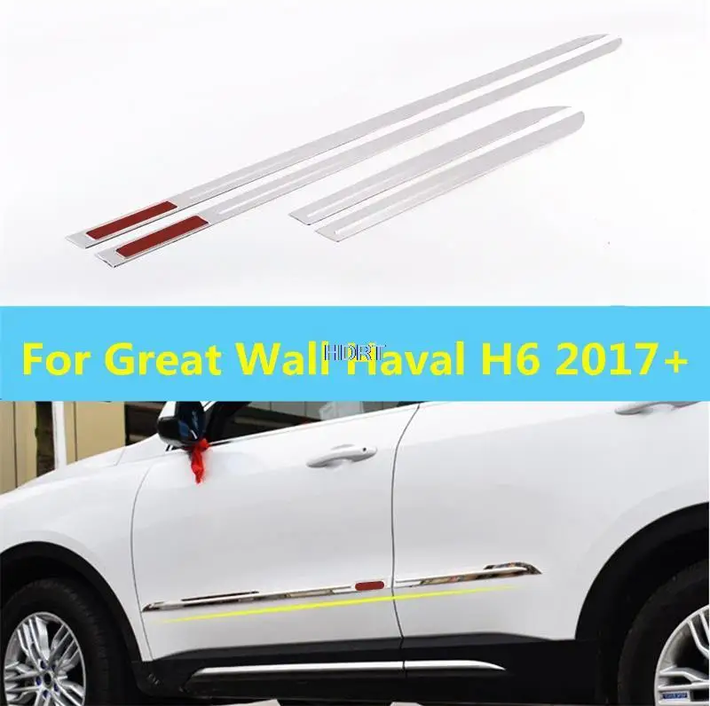 

Car Styling Door Side Skirt Strip Sticker Decoration Stickers For Great Wall Haval H6 2017-2020 Stainless steel Trims moulding