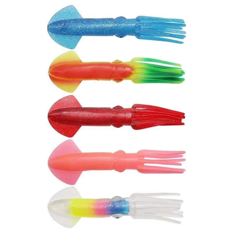 Señuelos de pulpo goma suave coloridas para arrastre atún - imagen 5