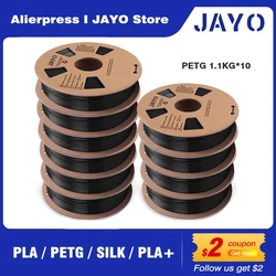 Jayo abs/pla meta/petg/selha/tpu/madeira/arco-íris/mármore filamento de impressora 3d 1.75mm 10 rolo de materiais de impressão 3d para impressora 3d