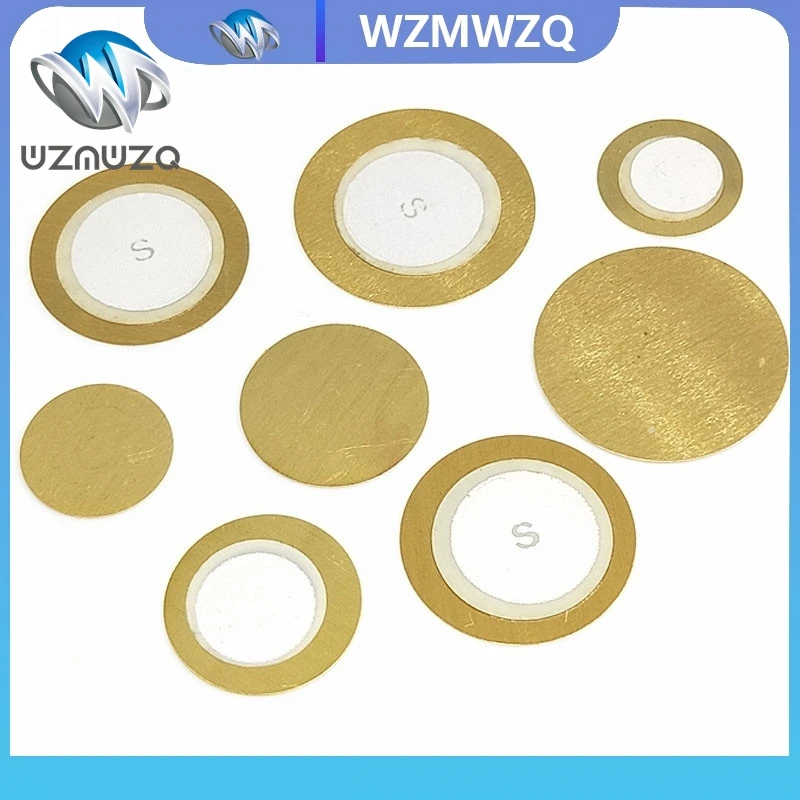 10 peças elementos piezo zumbador sensor de gatilho disco de tambor alto-falante piezo de cobre 12mm 20mm 27mm 35mm 50mm piezoelétrico