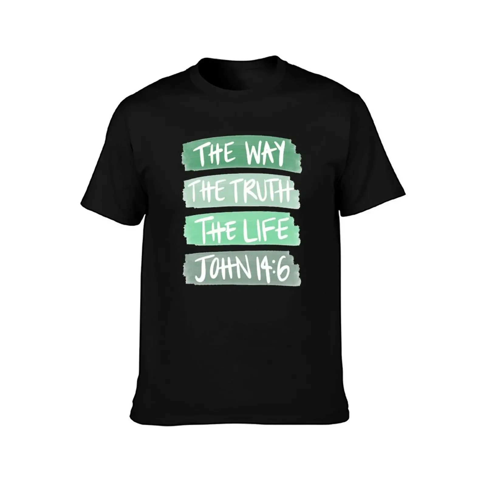 John 14:6 The Way, Truth, and Life Green Paint Strokes T-Shirt sweat blanks luxury clothes men