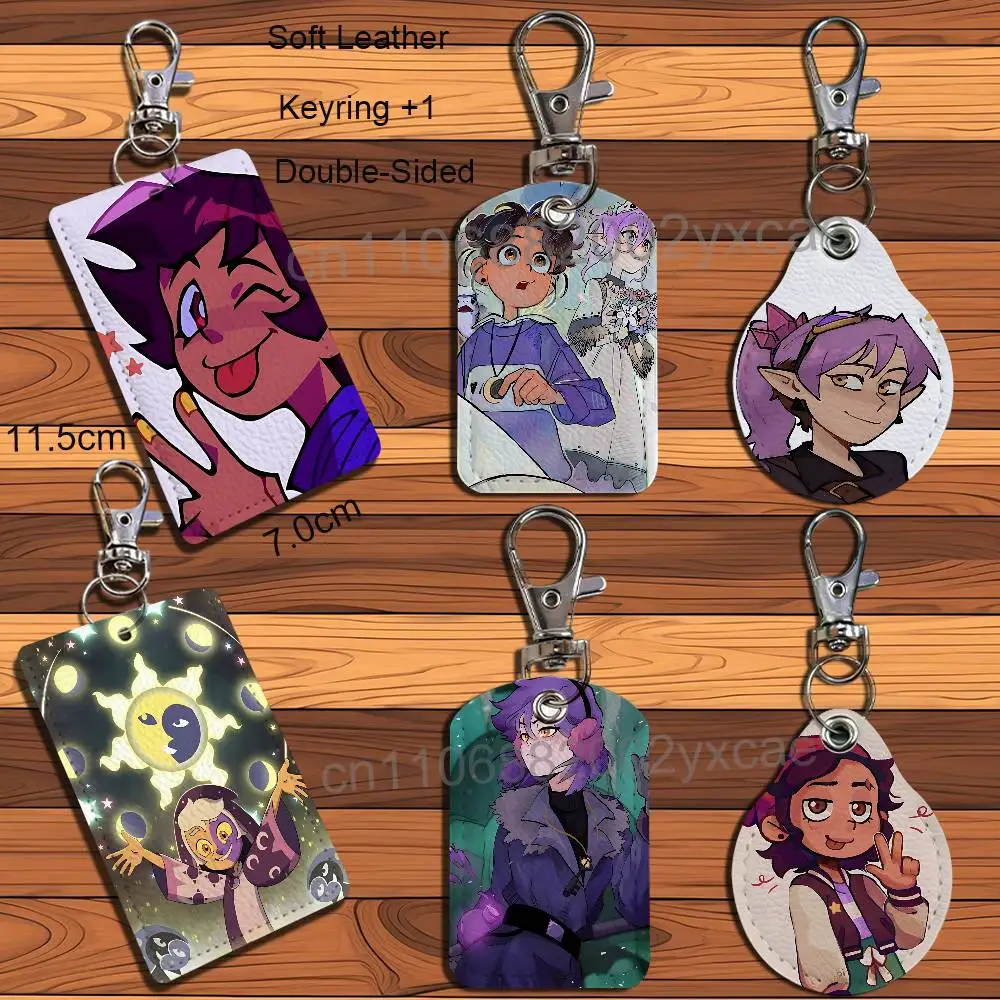 Manga art Amity Blight Luz Noceda Owl House Keychain Holder Suitable For Subway Bank Card Bus Card Case Badge Holder Wallet Card