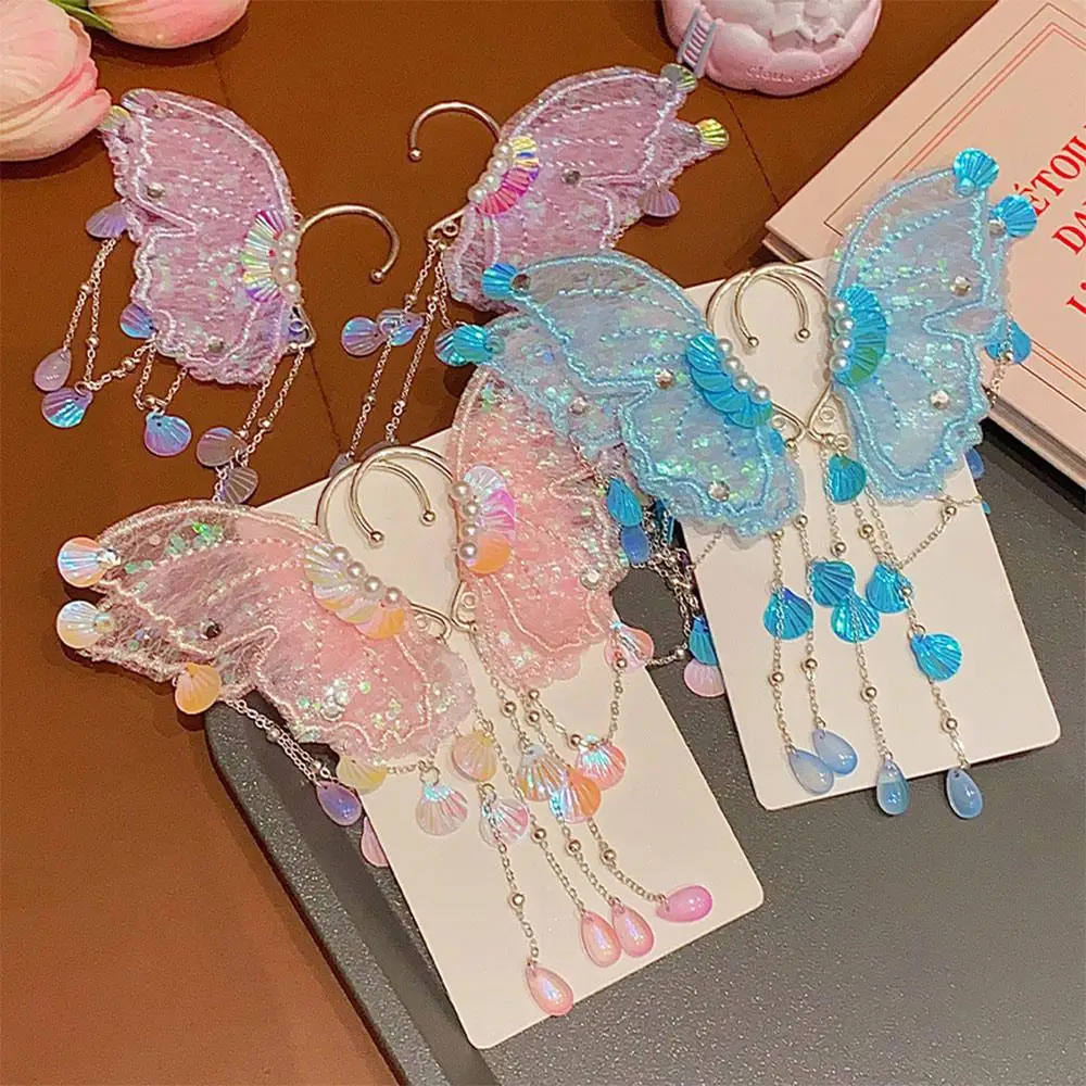 Boucles d'oreilles Vintage mignonnes pour enfants, princesse pour bébés filles, sirène, elfe, manchettes d'oreilles, Halloween Cosplay, pompon féerique, crochets d'oreille