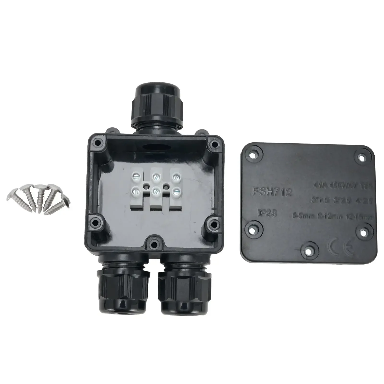 Kotak sambungan 3 arah 24A 450V antiair PC kabel konektor IP68 bumi kotak koneksi luar ruangan 54mm * 29mm * 27mm peralatan listrik