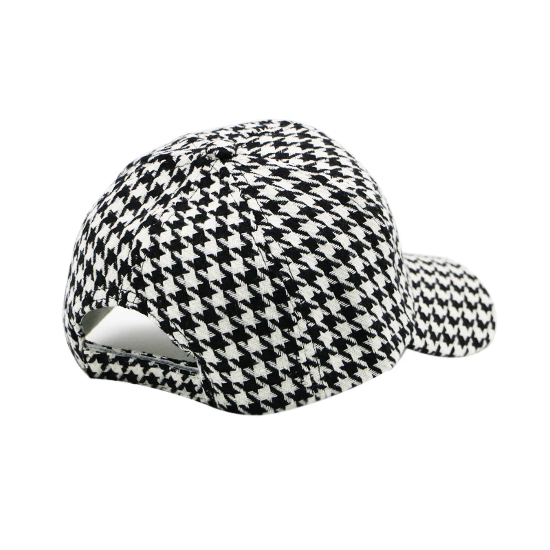 2024 Women\'s Summer Hat Baseball Cap Houndstooth Lattice Cotton Cap Female Sport for Gorros Sun hat Snapback popular retro