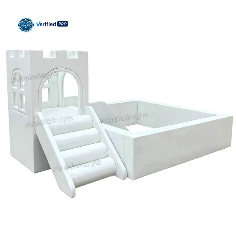 White Kid Castle Climber Indoor Playground Ball Pool And Soft Play Equipment For School & Mall Parties Soft Play Cafe Hire