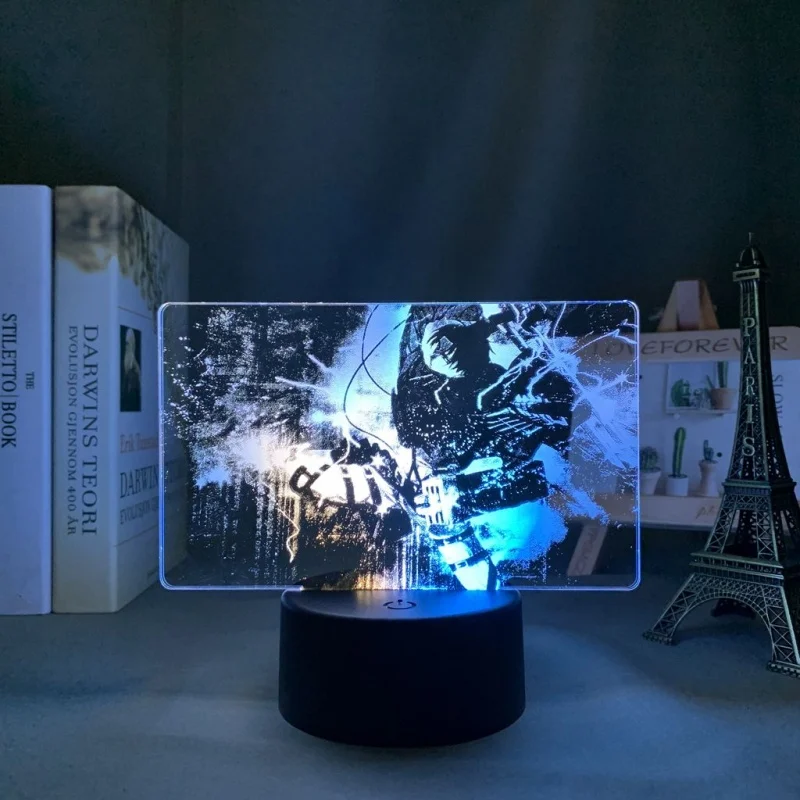 Aanval op Titan Bertholdt Hoover Levi Ackerman Eren Jaeger Led Nachtlampje Acryl Decor Sfeerverlichting slaapkamer Tafellamp