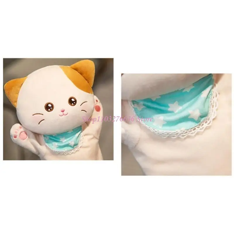 R6FD Kids Plush Animal Hand Puppet Figure Doll for Interactive Role Play Game Baby Story Telling Activity Animal Puppet Toy