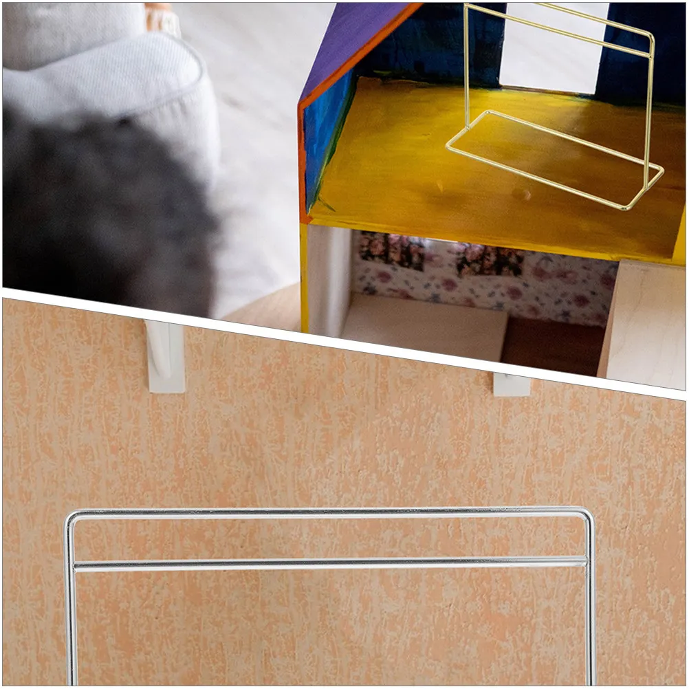 

2 шт. миниатюрные вешалки для одежды из железа, прочные подставки для хранения и демонстрации, аксессуары для миниатюрных домиков, рождественский подарок