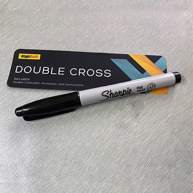 Double Cross (1 X Stamper + 1 Heart Stamper) Magic Tricks Ink Vanishes Magia Magician Close Up Illusions Gimmick Mentalism Prop