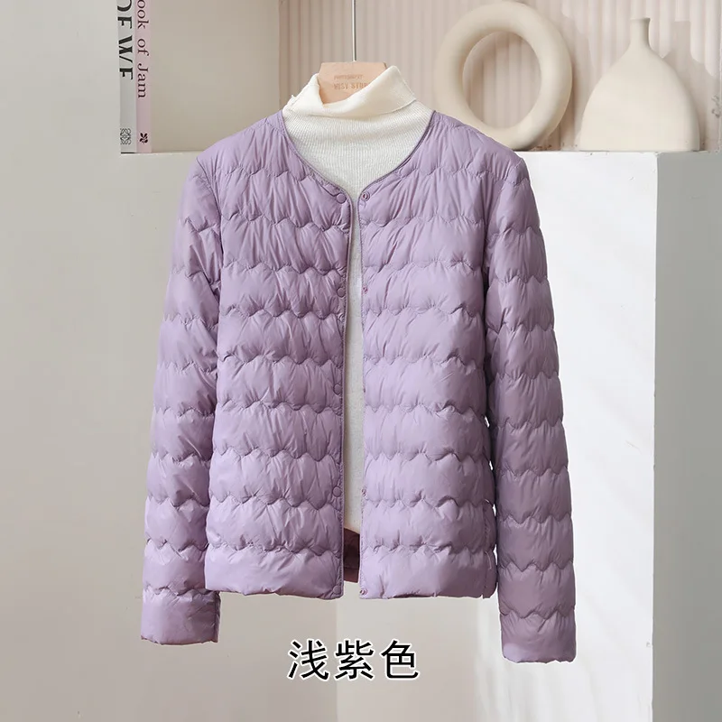 Women Ultra Light Thin White Duck Down Coat New Autumn Winter Wave Down Jacket Parkas Female Short Single Breasted Warm Outwears