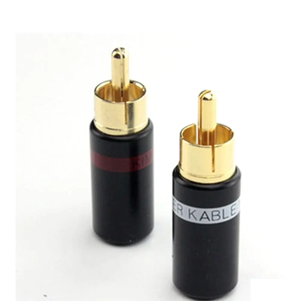 

Hifi 4pcs gold plated Rca plug audio AMP interconnect rca plug Socket connector