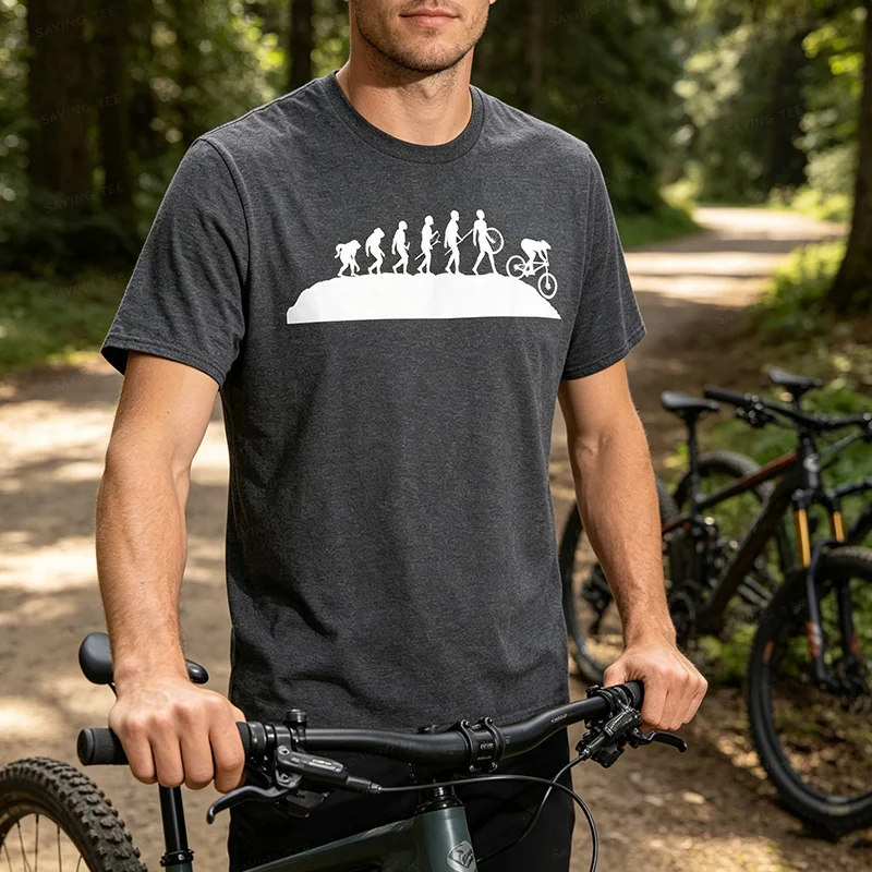Downhill Evolution - Downhill Rider Mountainbike Rider MTB T-Shirt Y2k Trail Biking Outdoor Clothes Humor MTB Cyclist Cool Tee