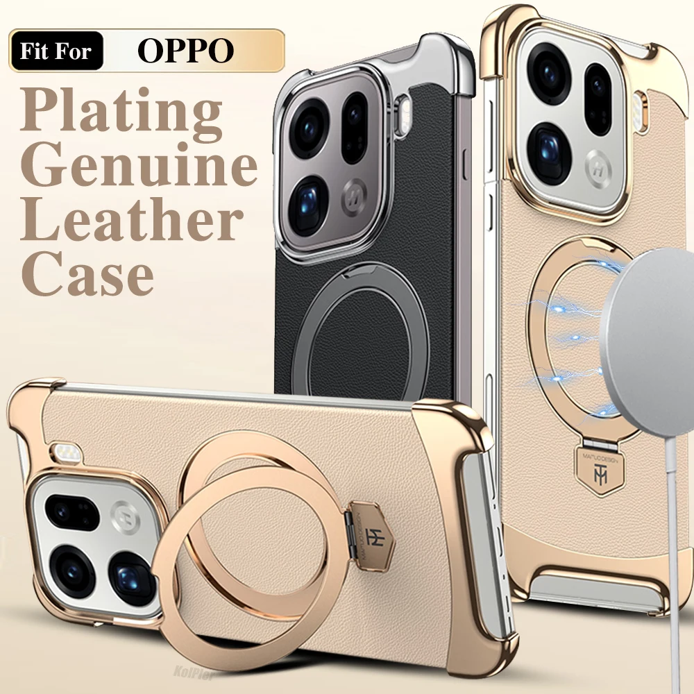 

Кожаный магнитный чехол для телефона для OPPO FIND X9 PRO FINDX9 5G, дизайн без рамок, защитный чехол-подставка премиум-класса