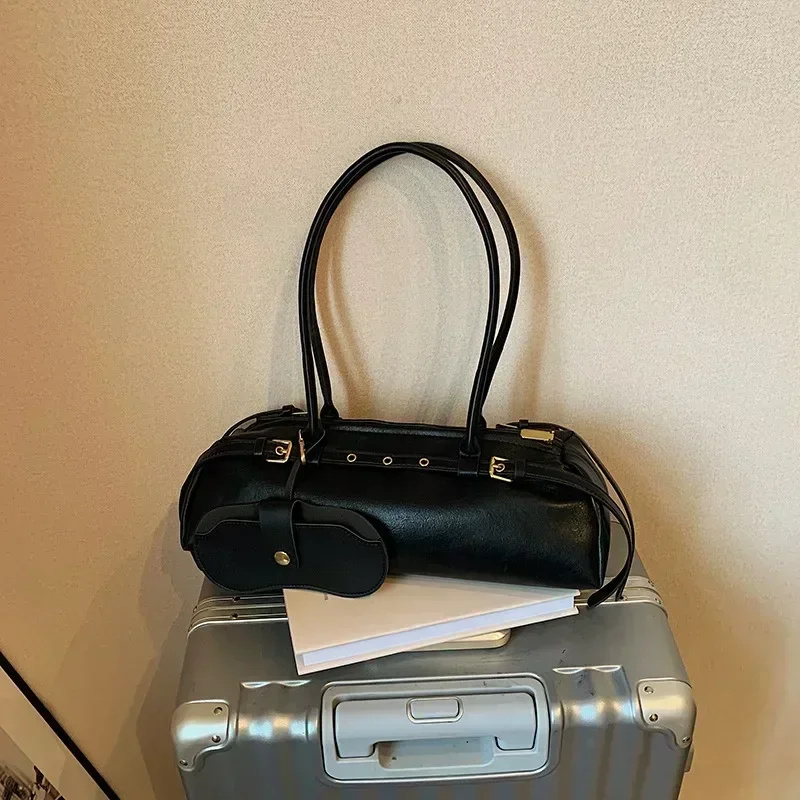 Buckle Decoration Fashion PU Shoulder Bag Solid Large Capacity All-match Handbag 2024 Hot Sale Bags for Women Bolsa Bolsa Mujer