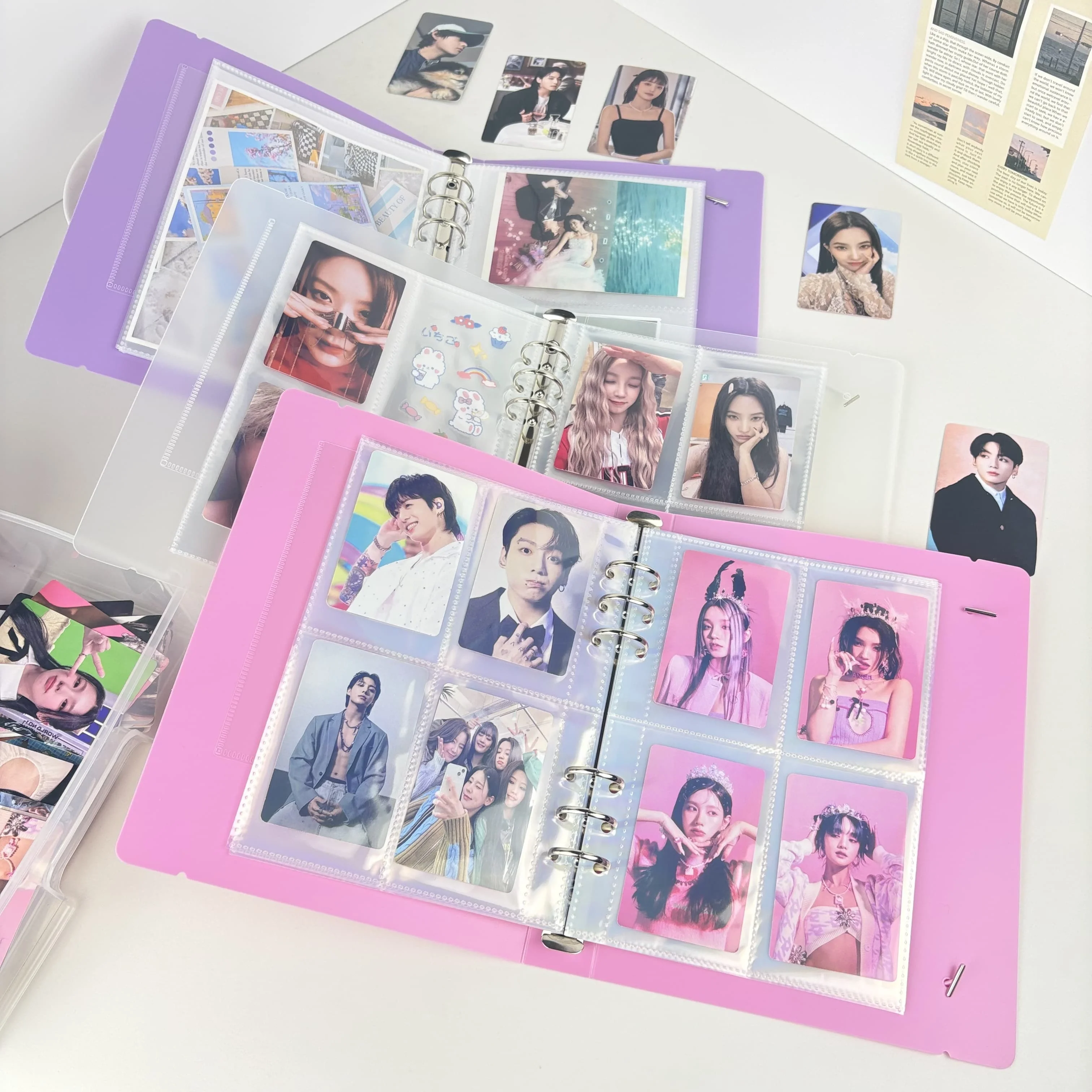 A5 Kpop Photocard Binder 6-Ring Binder Sleeves Refillable Loose Leaf PP Cover Collect Book Idol Photo Album Card Binder