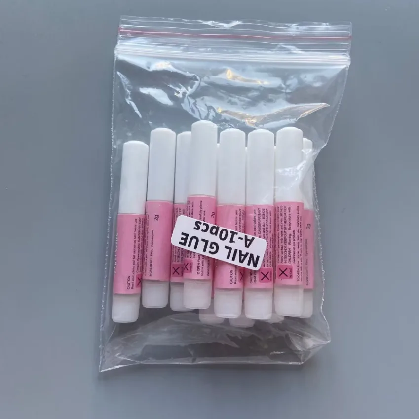 10 Stks/zak Mini Schoonheid Valse Nagels Lijm Versieren Tips Acryllijm Op Nagels Kunstaccessoires Nep Nagelverlenging Nagellijm 2 G/stks