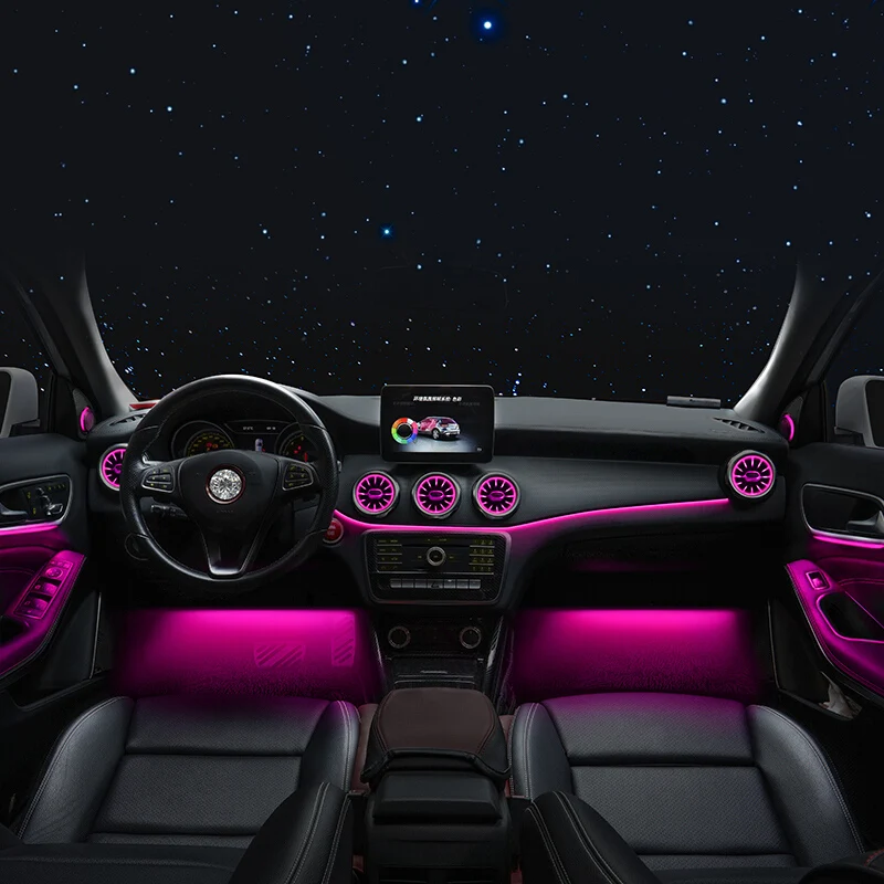 

12-color LED Ambient Light Car Air Vent Outlet Turbine Atmosphere Lamp For Mercedes A/B/CLA/GLA W176 W117 W156 W246 Accessories