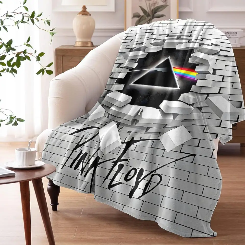 P-Pink F-Floyd Band Throw Soft Flannel Throw Summer AC Blanket Lightweight Cool Nap Blanket for Sofa Bed Couch Travel