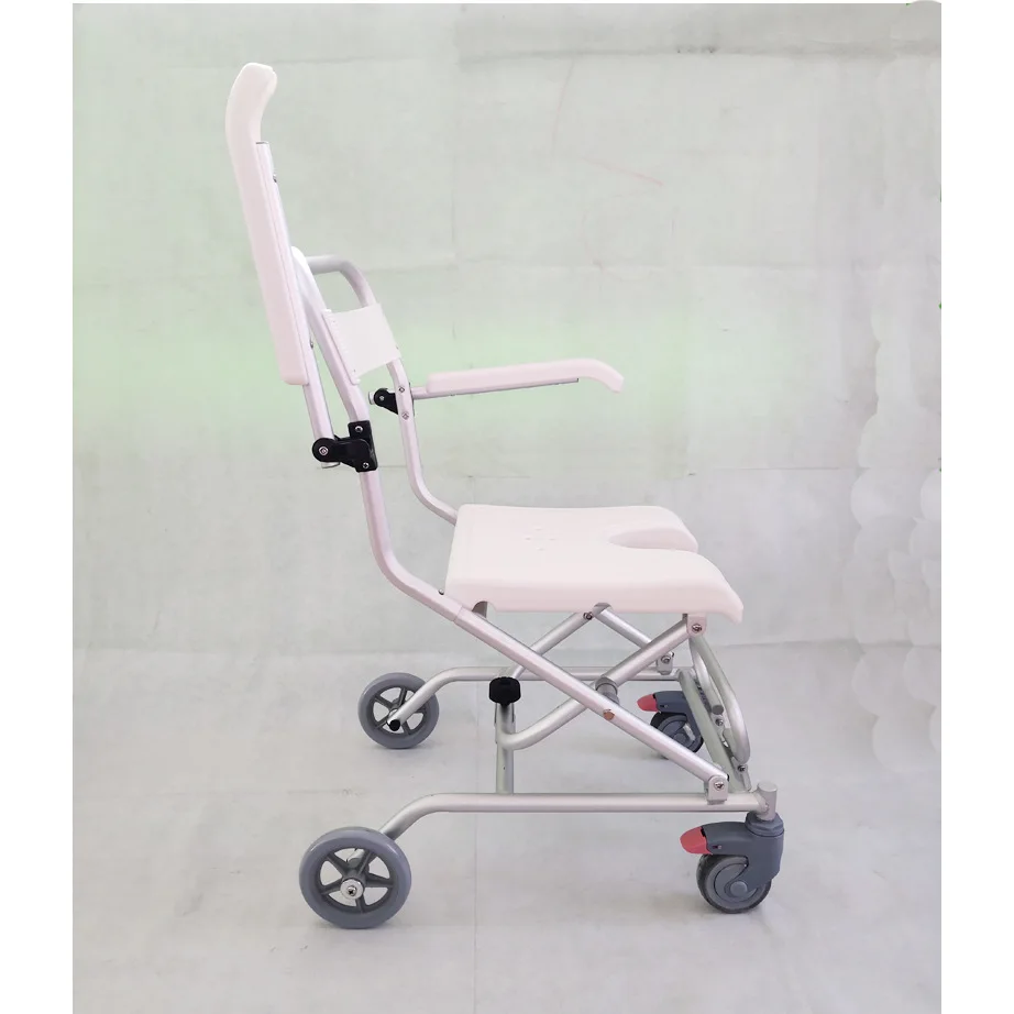 

Customizable Bath Chair Shower Chair Foldable Bath Stool with Wheels