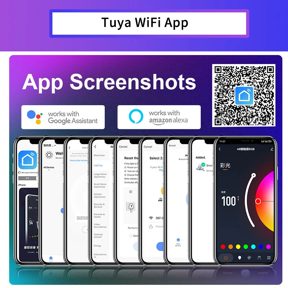 Tuya WiFi RF RGB تحكم 220 فولت 750 واط-1500 واط الاتحاد الأوروبي/الاتحاد الأفريقي/المملكة المتحدة التوصيل مع لوحة اللمس ل 4Pin SMD2835/5050 LED النيون قطاع ضوء عن بعد