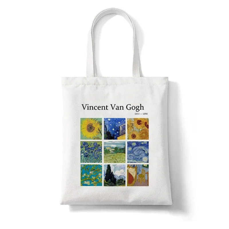 Van Gogh borsa Tote da donna con pittura a olio borse per la spesa di grande capacità Harajuku borsa femminile riutilizzabile Eco Girl Canvas