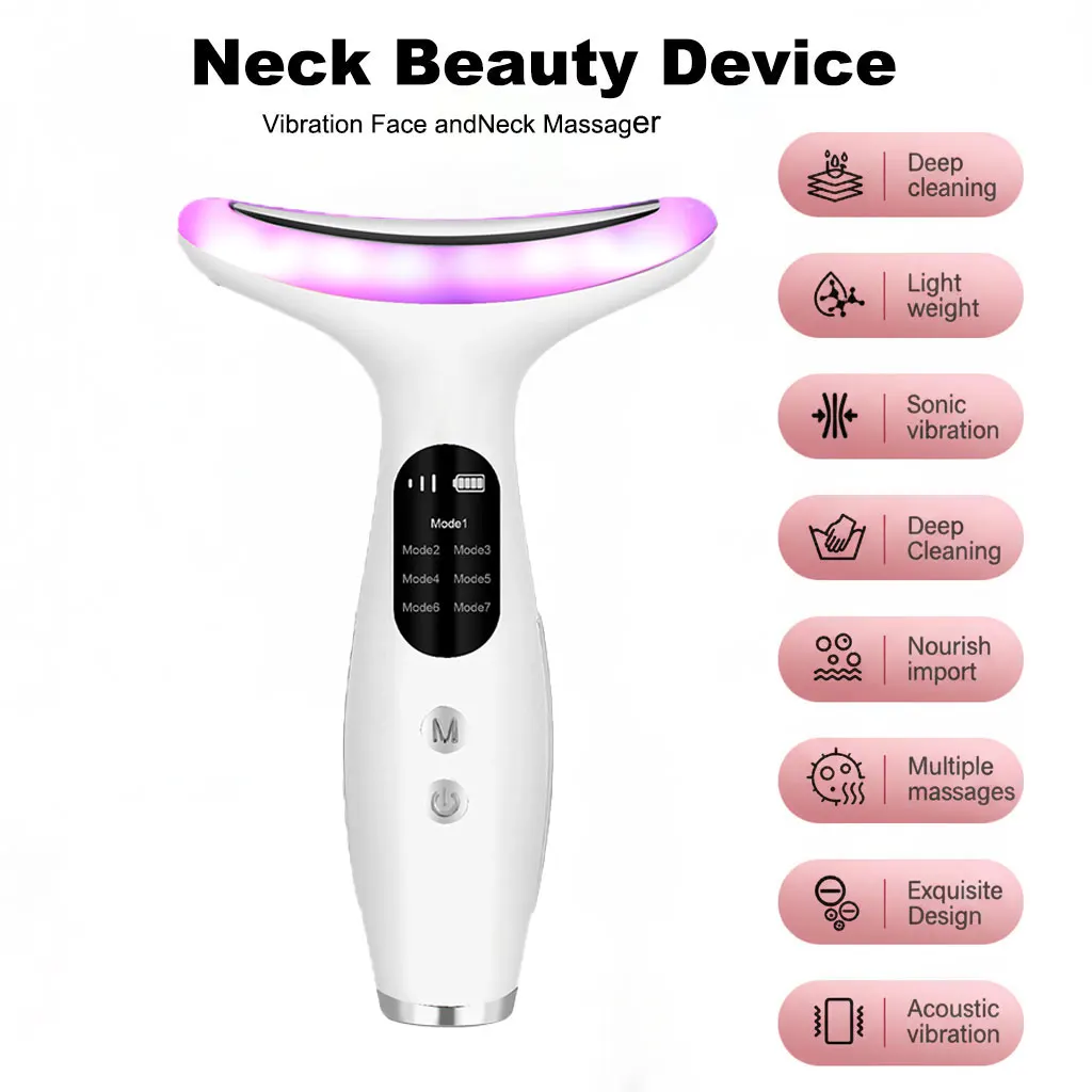 EMS جهاز تجميل الوجه والرقبة 7 ألوان مصباح ليد تجديد الجلد تشديد المضادة للتجاعيد الاهتزاز الوجه رفع مدلك #1