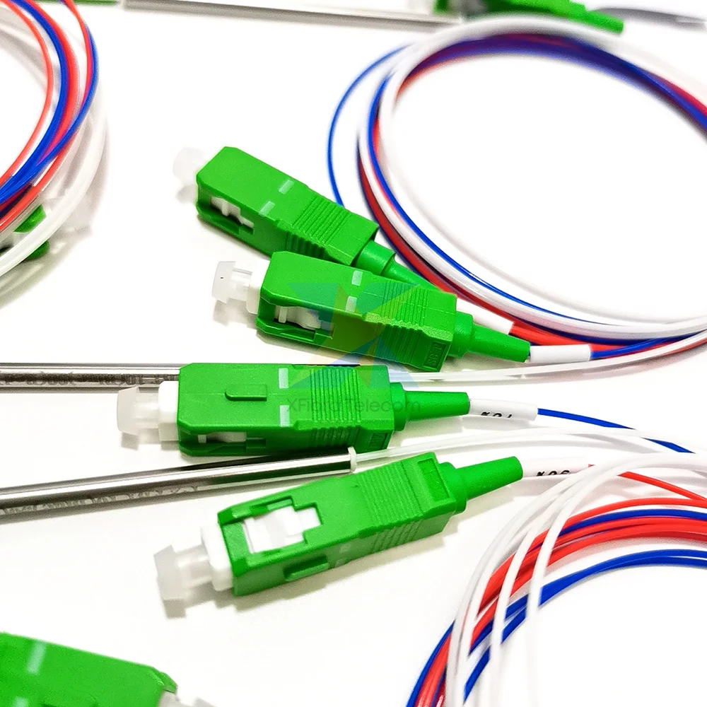 Fiber Optic Splitter with Connector, SC APC, 1x2, 0.9mm, Unbalanced Coupler, Optional Split Ratio, 10Pcs