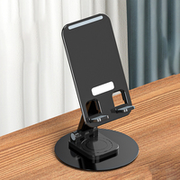 1pcs Black Aluminum Alloy 360° Rotating Desktop Lifting Folding Mobile Phone Holder For Universal Tablet Stand Bracket