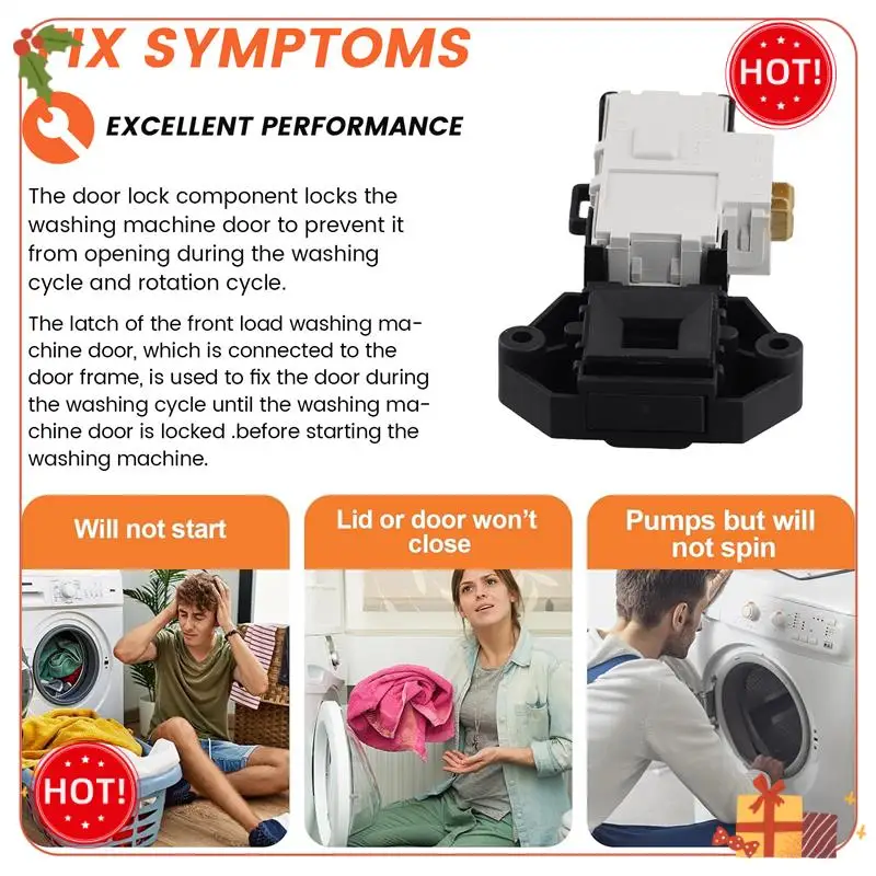 ABLE-For Haier طبل غسالة XQG52-Q718 Q818 Q856 Q918 مايكرو تأخير التبديل قفل الباب T85 استبدال أجزاء