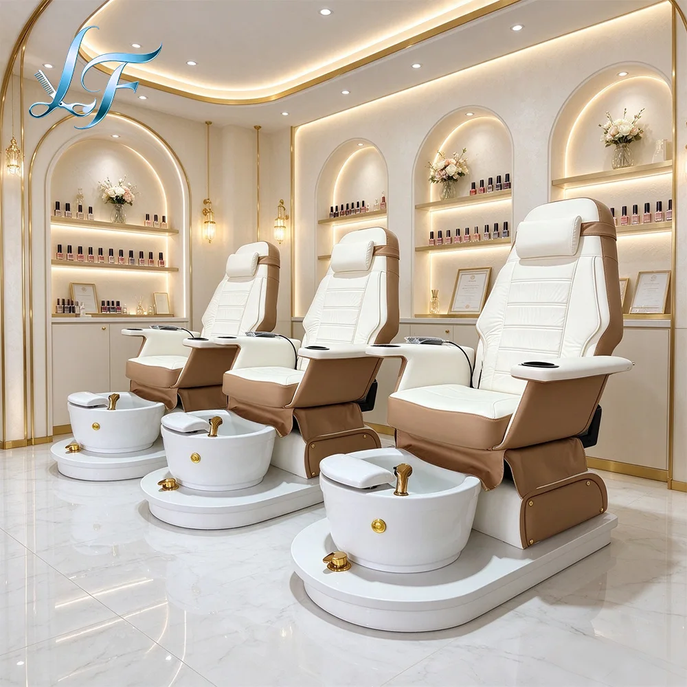 Multifunctional Foot Spa Pedicure Chair Electric Reclining With Integrated Plumbing Drain System For Nail Shop