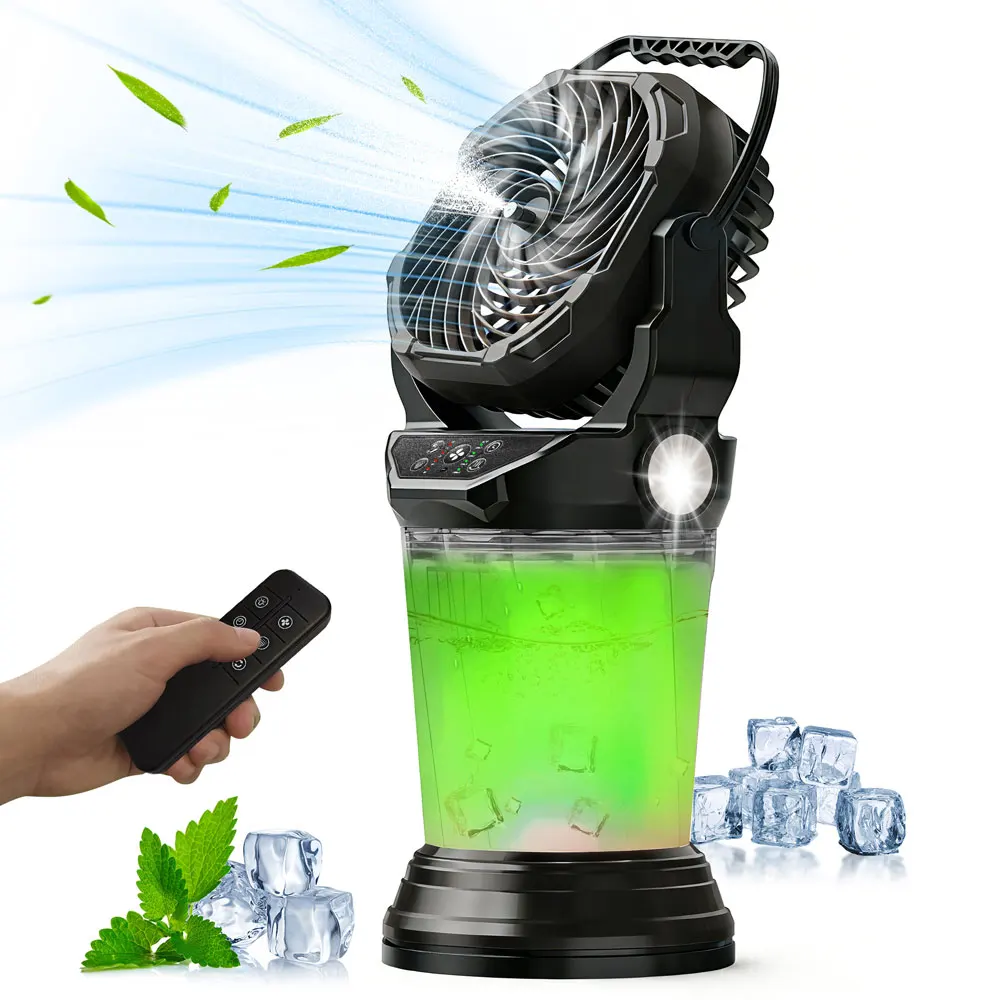 Portable Misting Fan with Large Battery Fan-Rechargeable Out