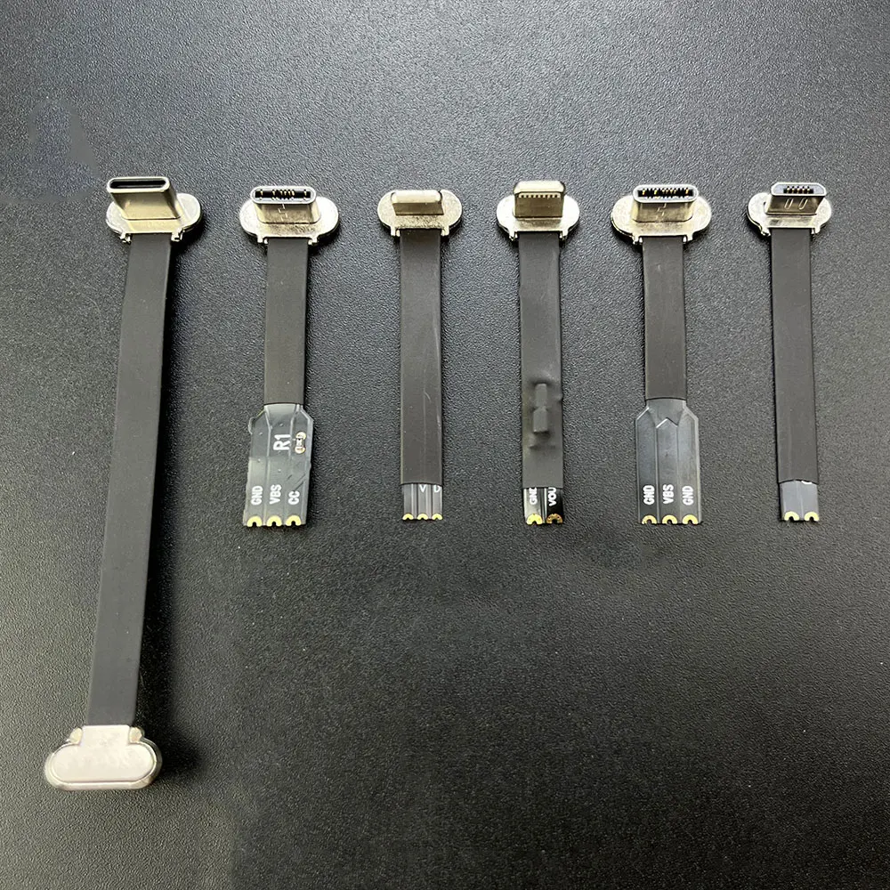 Type-C USB Connector FPC 2Pin 3Pin W/ Resistor R1 Soft Flat Cable Male Charging Cable Fast Charge Wire Extention For Phone