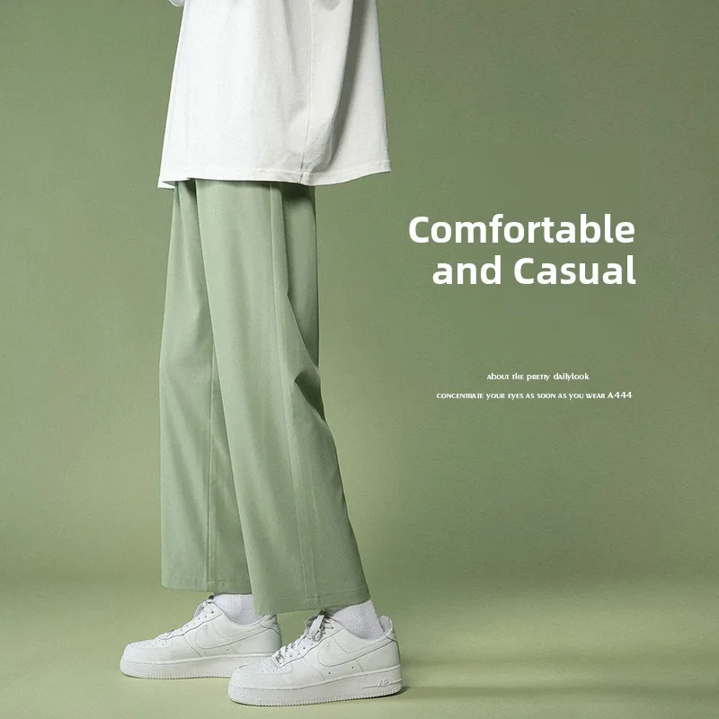 

Мужские повседневные брюки: модные свободные прямые брюки в американском стиле, укороченные, весна-лето