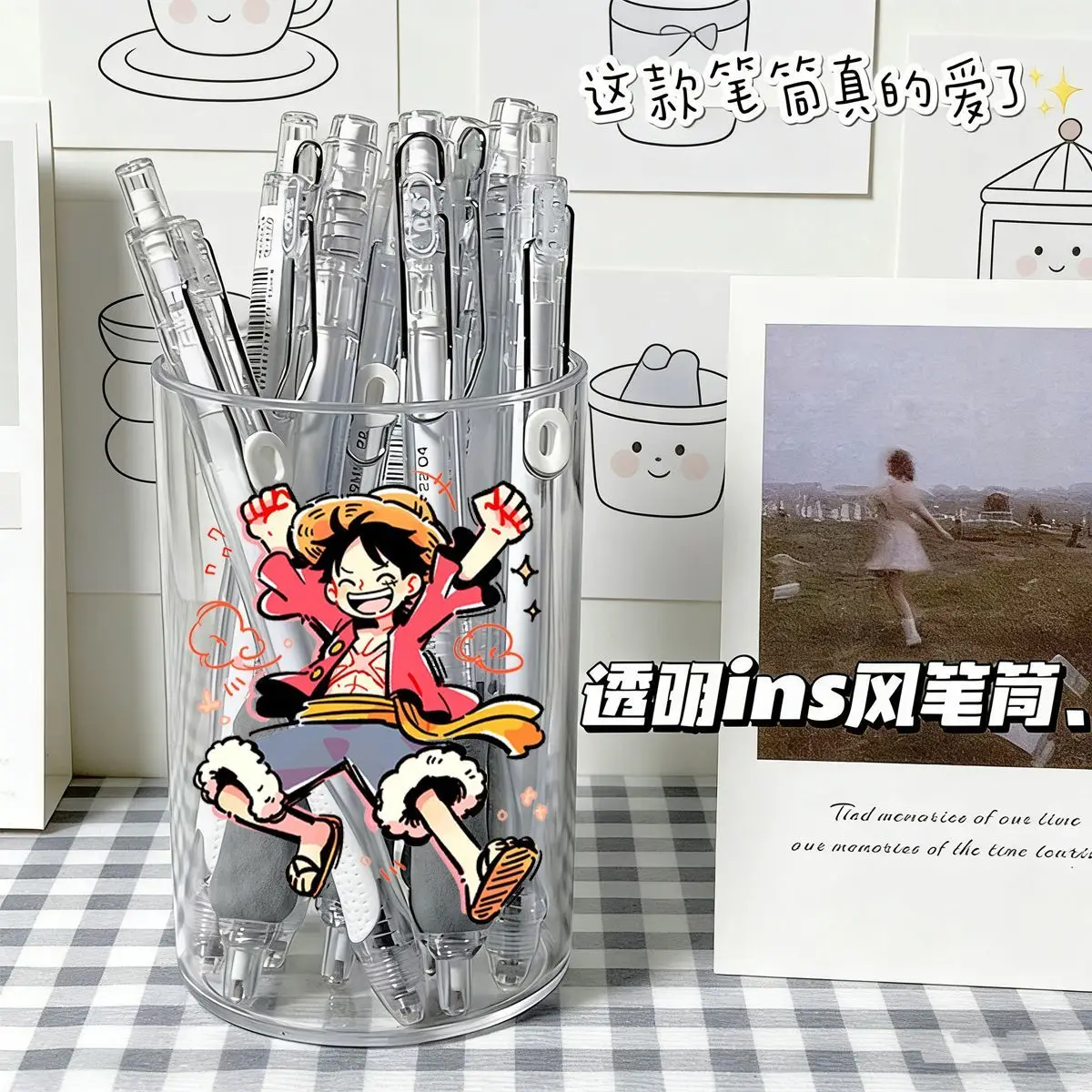 One Piece Cute Style Pen Holder for Students - Desk Supplies Office Desk Organizer Makeup Brush Large Capacity Storage Tube view 5