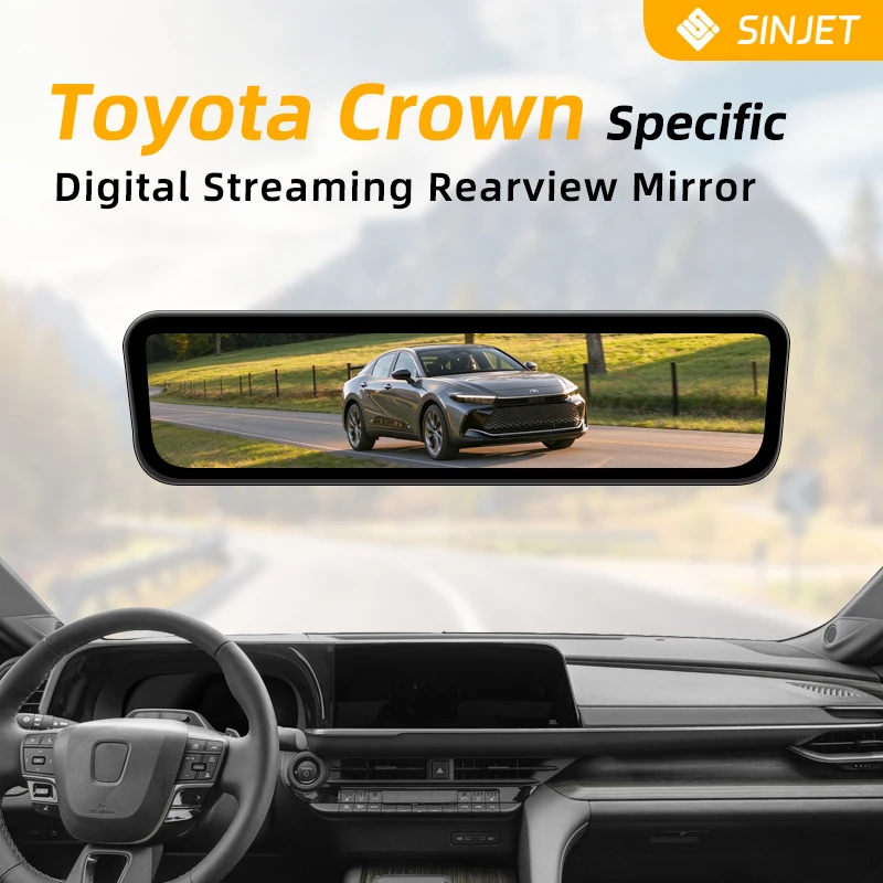 SINJET For Toyota Crown with Night Vision HD Camera DVR Dash Cam 9.2 Inch Touch Screen Car Electronics Digital Rearview Mirror