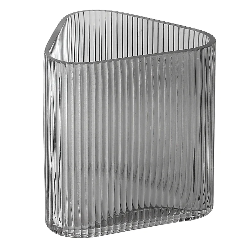 Light luxury striped vase, living room decorative dining table flower arrangement