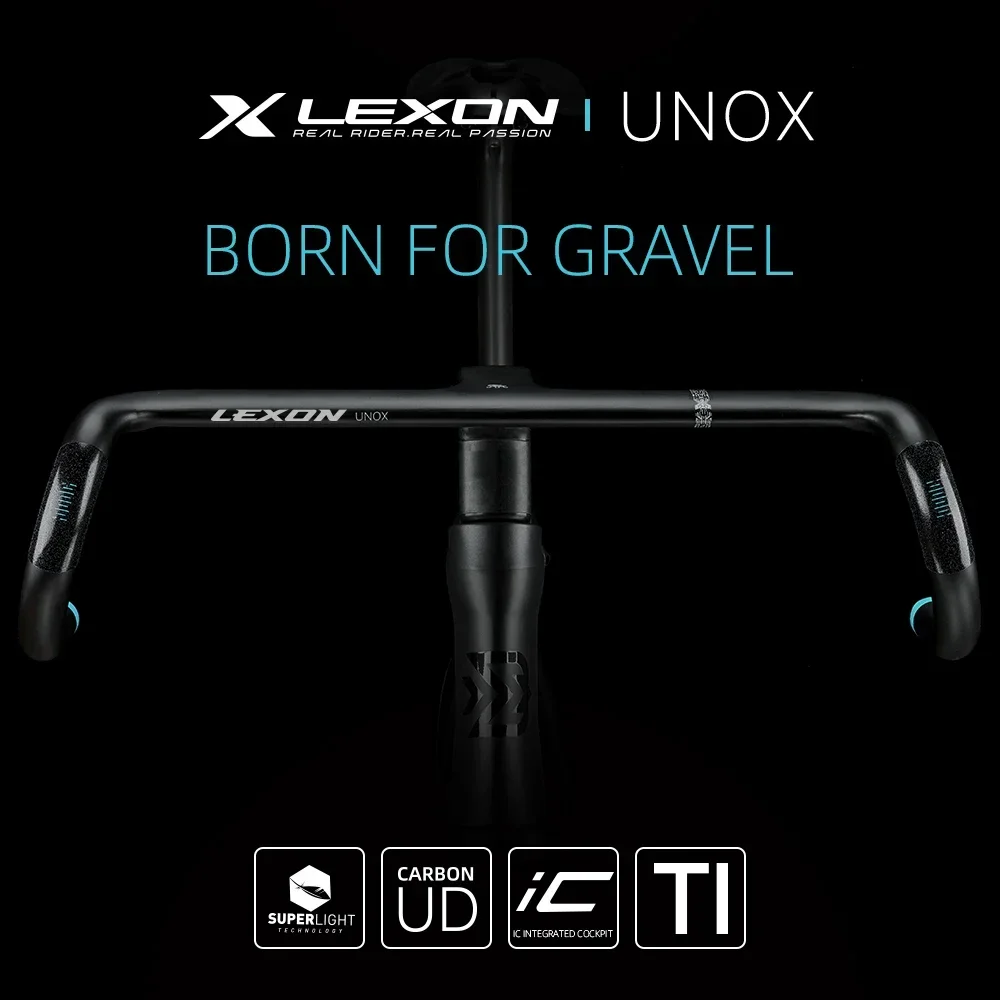

LEXON Ultra-Light 372g Carbon Gravel Handlebar 28.6mm Integrated Stem Road Bike Bar Aero Comfort Drop Bar for Shimano SRAM