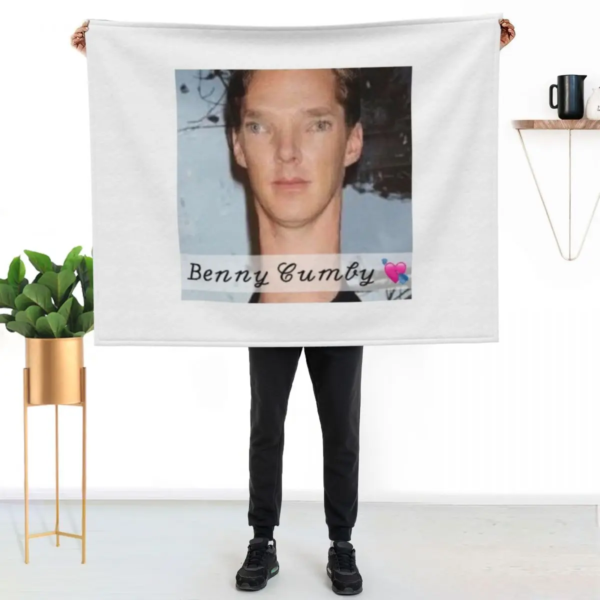 Larger Benny Cumby 33 Throw Blanket Personalized Gift halloween Quilt Flannels Large Plaid on the sofa Blankets