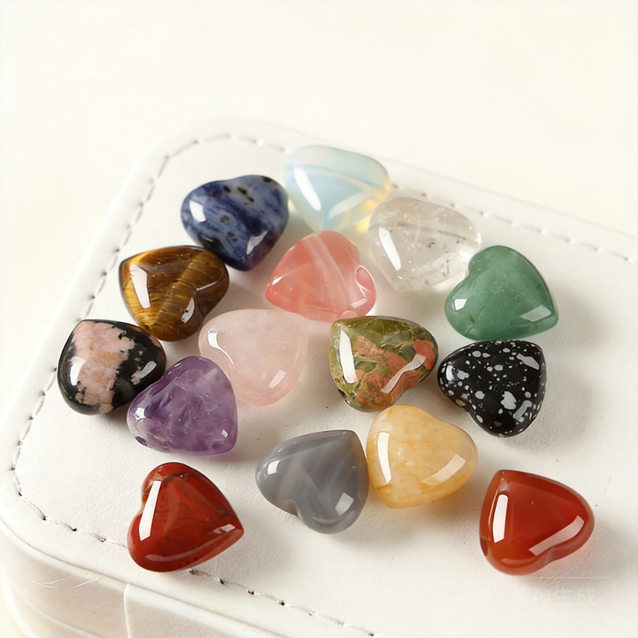 Chinese Style Lucky Blessing 15mm Heart Shaped Crystal Gemstone Pendant Horizontal Hole For Diy Jewelry Making Healing Fortune