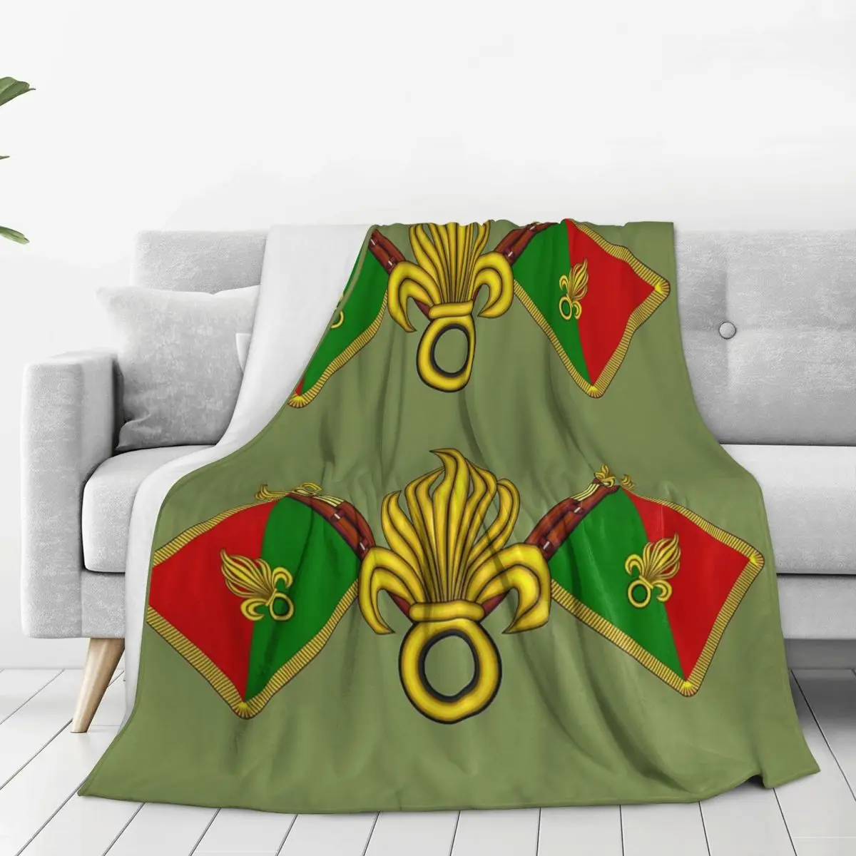 French Foreign Legion - Fanion Et Grenades Blankets Fleece Breathable Sofa Throw Blankets For Couch Bedding Throws Bedspread