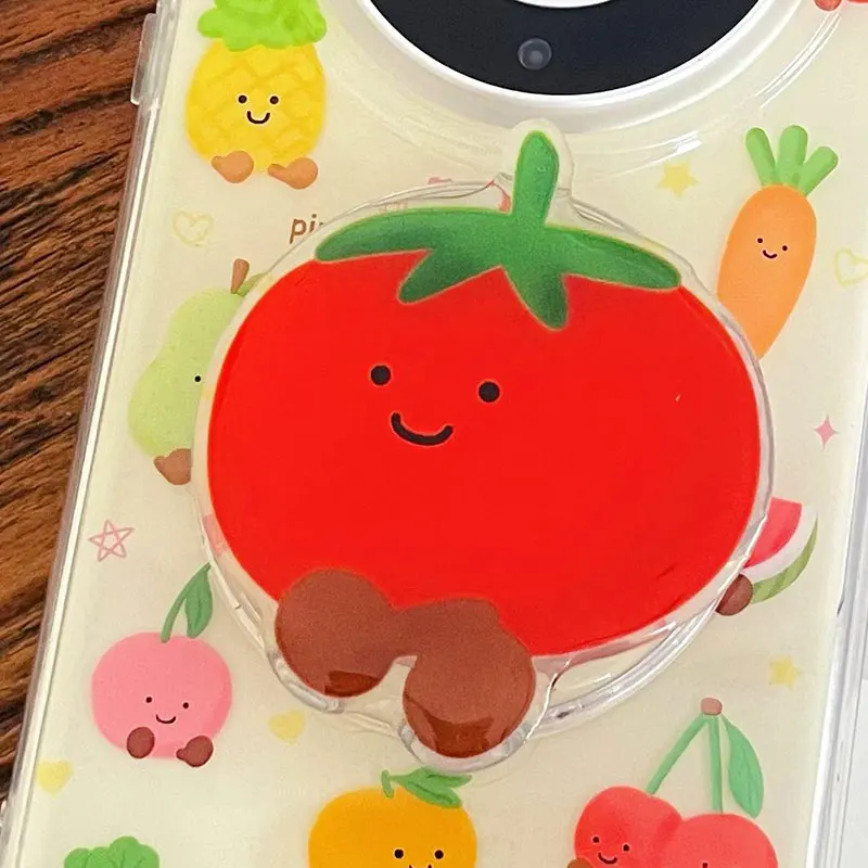 

Мультяшный томатный зеленый лист для Magsafe, магнитные аксессуары для мобильных телефонов, ручка Tok Griptok, подставка, кронштейн, держатель, поддержка Caqa Couqa