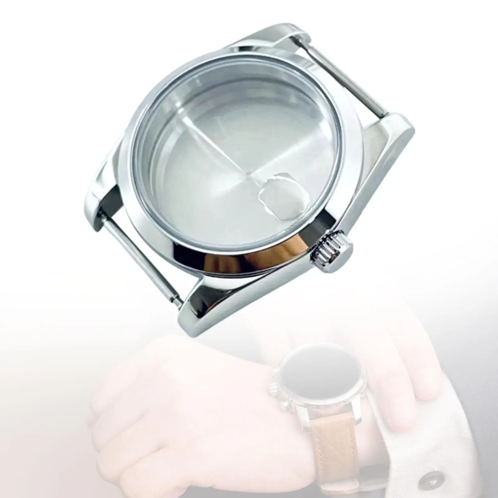 Men Women Watch Case 36mm for NH35 NH36 Movement Stainless Steel Acrylic Easy Install Repair Accessory