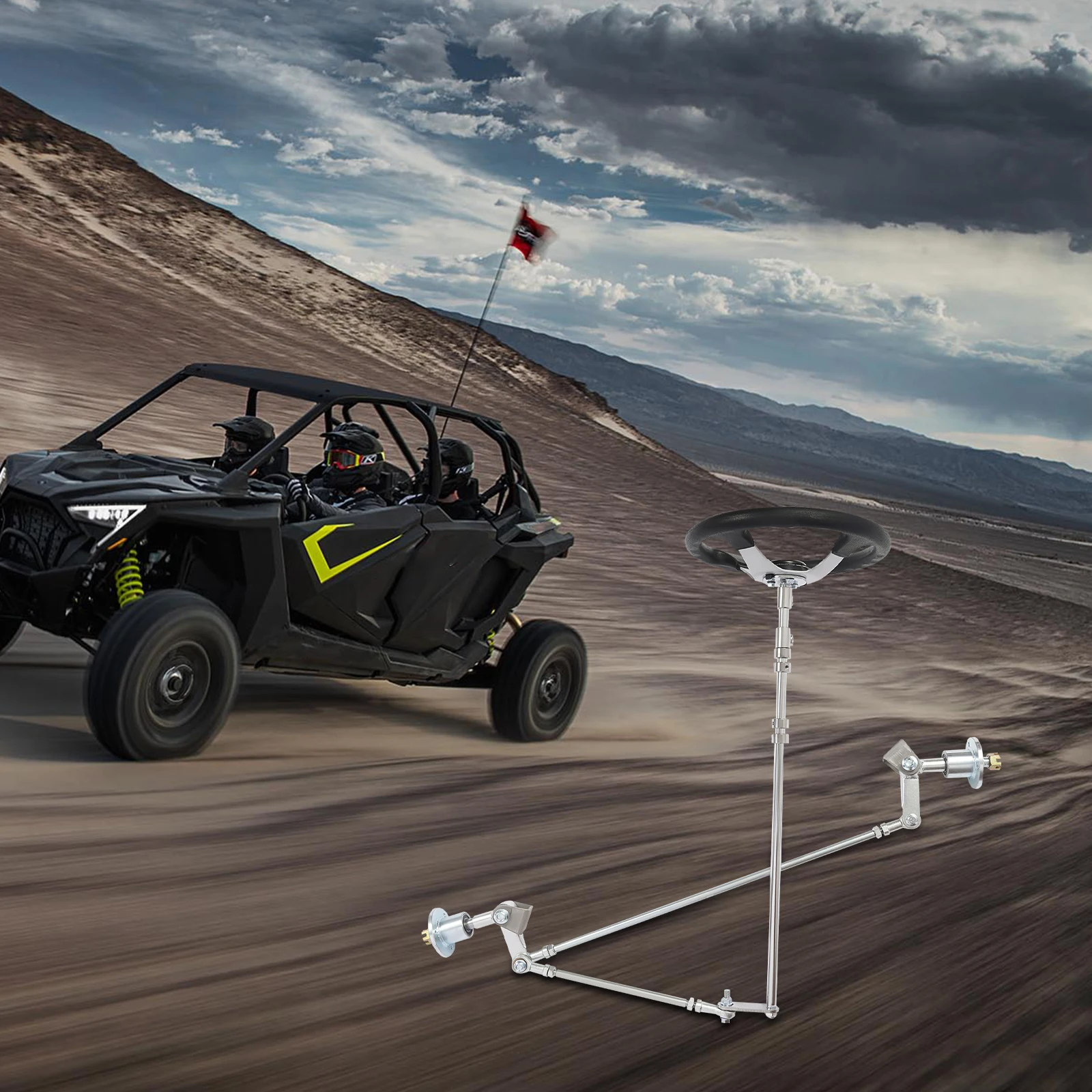 مجموعة تعديل التوجيه الأمامي مجموعة المحرك الأمامي لعجلة القيادة المعدنية لـ 168cc GO KART UTV ATV #3