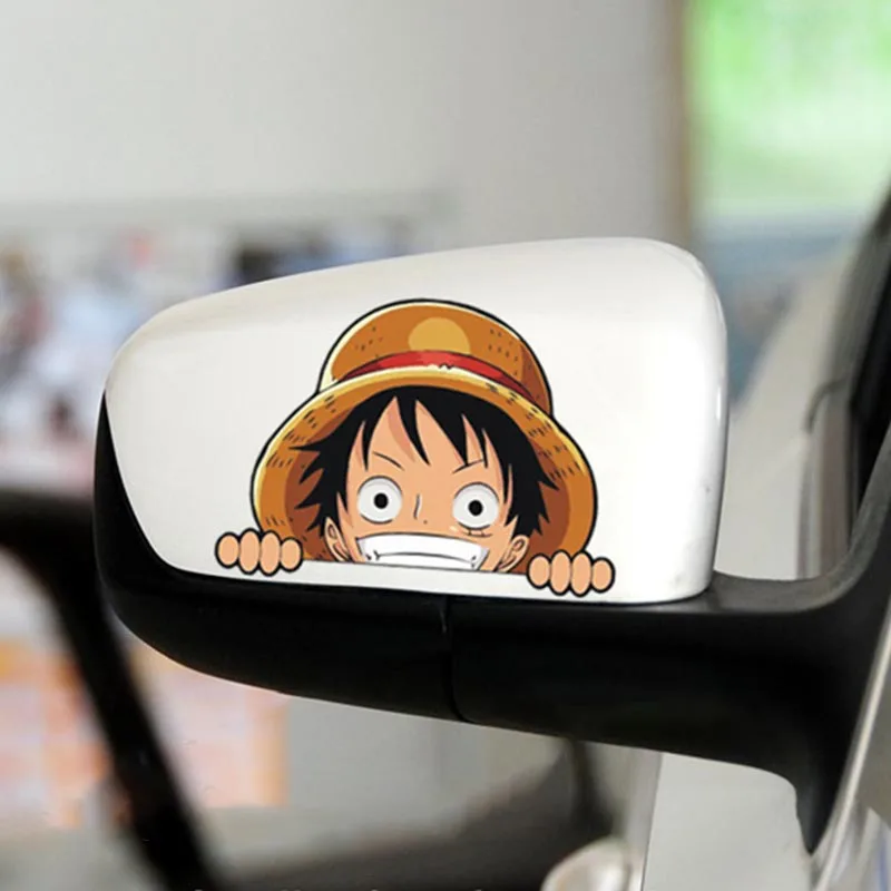 One Piece Anime Car Stickers Cartoon Luffy Joe Bassolo Back Car Rear Window Scratch Stickers Reflective Waterproof Stickers