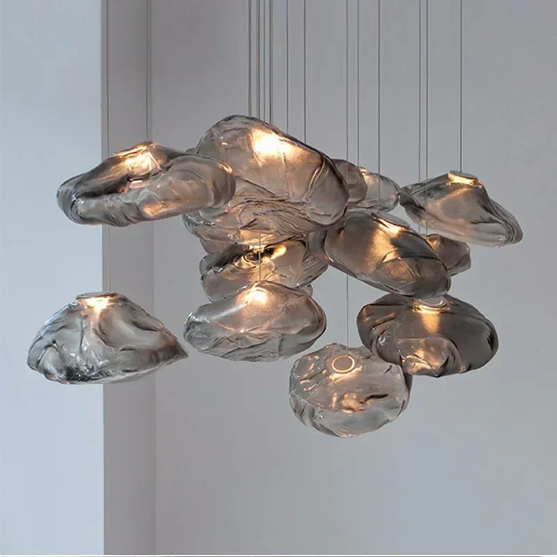 Cloud Design Glass Pendant Light Nordic Hanging Lamp For Living Dining Room Restaurant Loft Stairwell Chandelier Indoor Lighting
