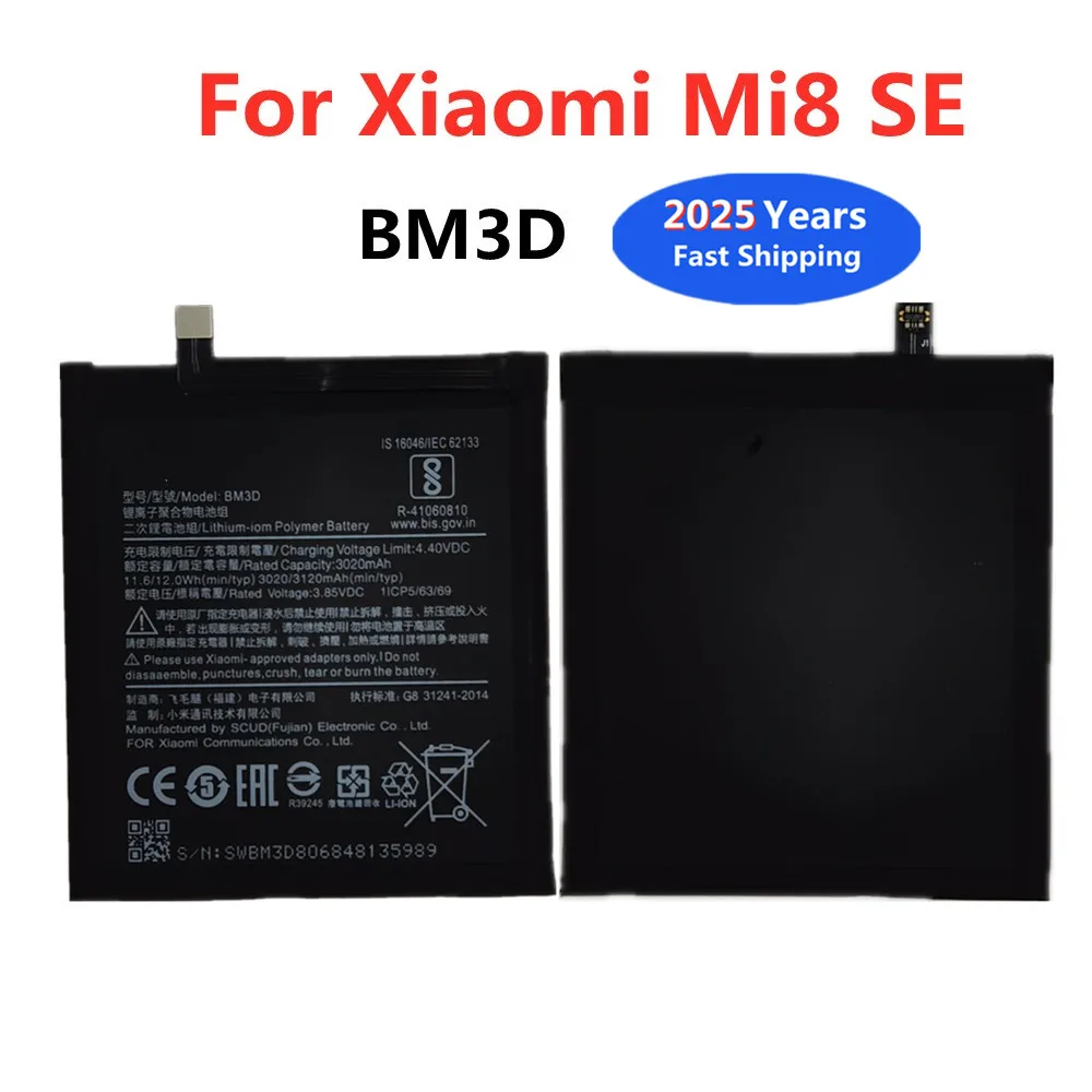 

High Quality BM3D 3120mAh Battery For Xiaomi Mi8 Mi 8 SE Mobile Phone Replacement Batteries Bateria