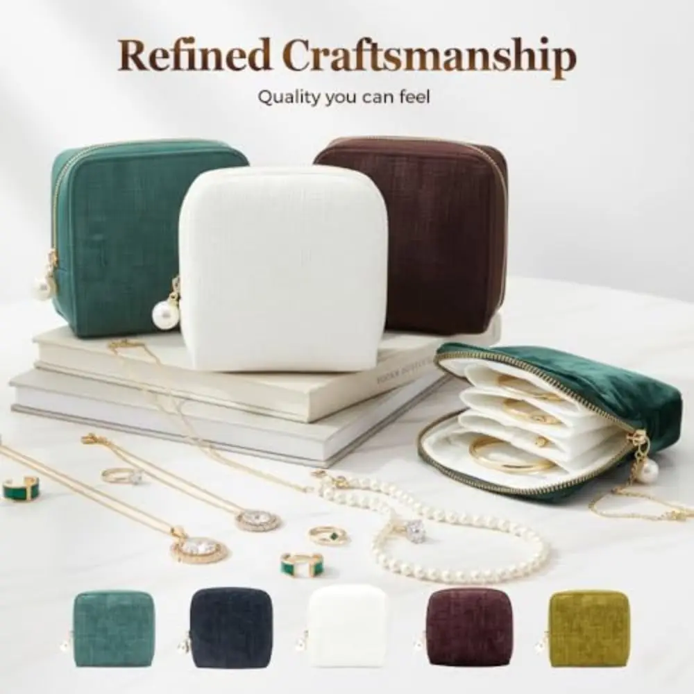 

Сумка для хранения ювелирных изделий большой емкости, многофункциональная защитная сумка на молнии, пыленепроницаемый органайзер для ювелирных изделий с несколькими отделениями